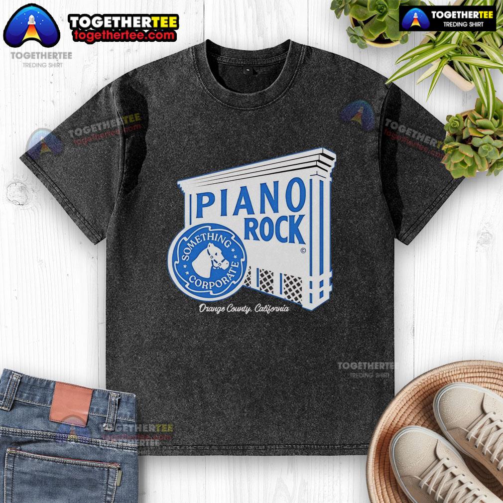 Premium Corporate Piano Rock Washed T-Shirt showcasing a stylish design, perfect for casual or music-themed outfits.