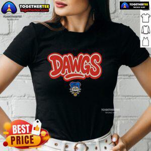 Premium TRW Dawgs Supporter Team Logo Ladies Tee, stylish design for fans, perfect for game day or casual wear.