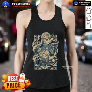 Anime tank top featuring Princess Zelda and Link playing the ocarina from The Legend of Zelda series.