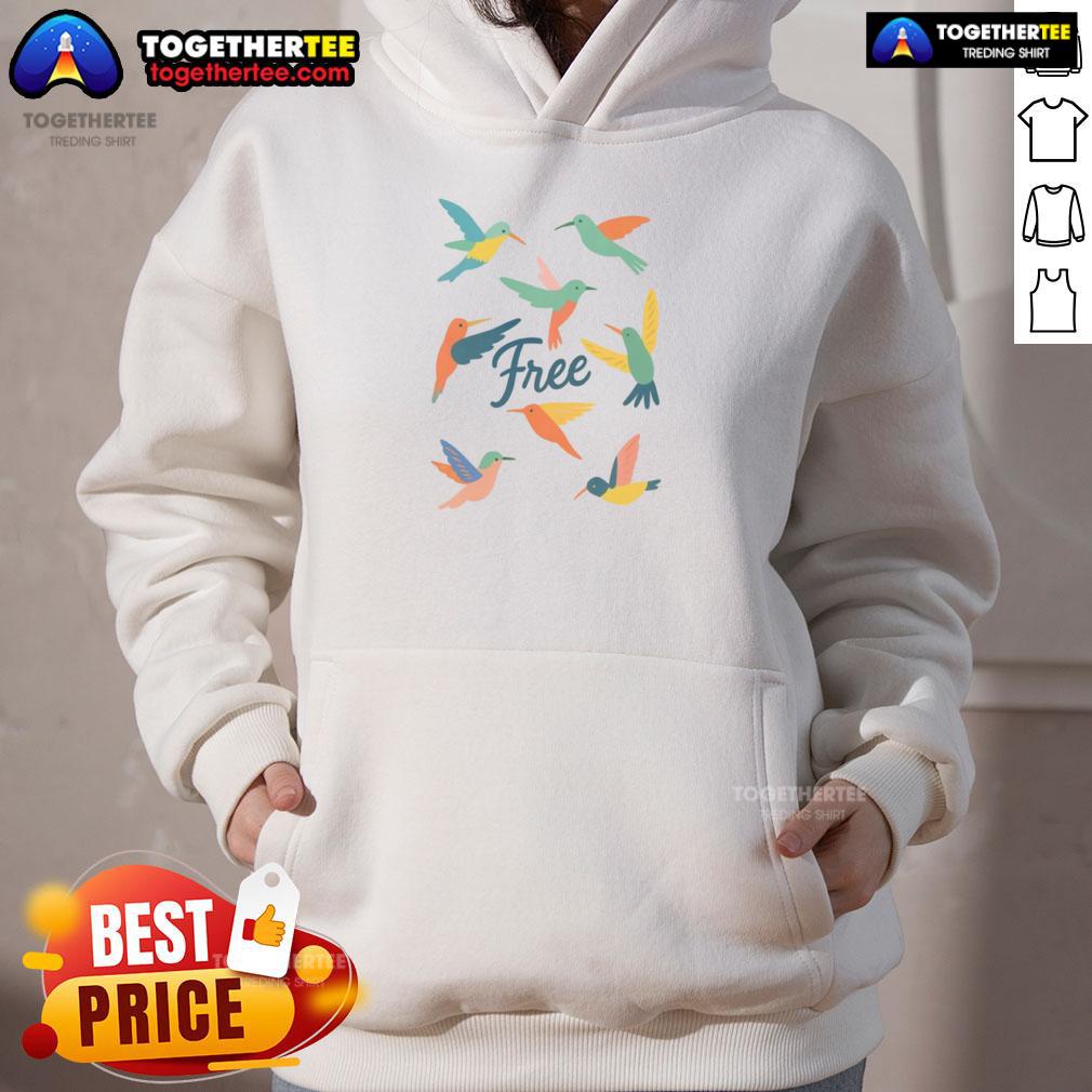 Pretty Free to Soar Bird Hoodie featuring a vibrant bird design, perfect for nature lovers and cozy casual wear.