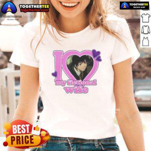 Alt Text: Pretty Touta Matsuda I Love My Fictional Wife Ladies Tee featuring vibrant design and comfortable fit for fans.