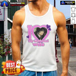 Alt Text: Pretty Touta Matsuda I Love My Fictional Wife tank top featuring vibrant graphics and a stylish design.