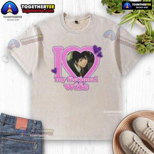 Pretty Touta Matsuda I Love My Fictional Wife washed t-shirt featuring vibrant design and comfortable fit.
