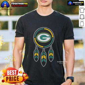Top 2025 Native American X Green Bay Packers Football T-Shirt featuring vibrant design and team logo on a stylish shirt.