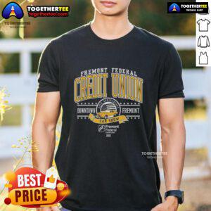 Top Fremont Federal Credit Union Downtown Fremont Car Show T-Shirt featuring vibrant design and classic car graphics.