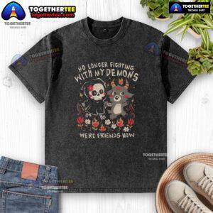 Top Friends With My Demons washed t-shirt featuring a stylish graphic design perfect for casual wear.