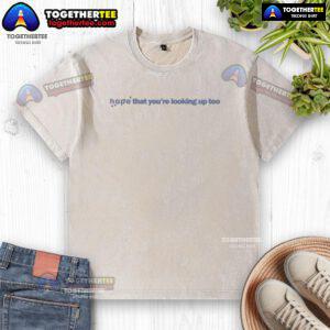 Top Loyle Carner Hope That You're Looking Up Too washed t-shirt featuring a stylish graphic design and relaxed fit.