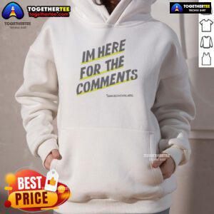 Alt Text: Top Paper Plane hoodie with 'I'm here for the comments' text, perfect for casual wear and conversation starters.