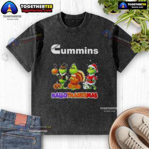 Awesome Cummins X Grinch cosplay shirt for Happy HalloThanksMas, featuring festive design and comfortable fit.