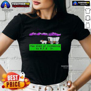 Awesome Oregon Trail You Died of Listening to RFK Jr. Pixel Ladies Tee featuring vibrant graphics and playful design.