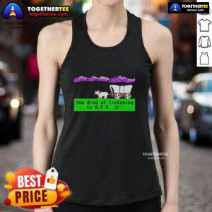 Awesome Oregon Trail You Died of Listening to RFK Jr. Pixel Tank Top featuring a retro design and vibrant colors.