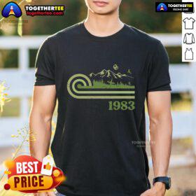 Awesome Retro Vintage Forest Moon 1983 T-Shirt featuring a vibrant forest and moon graphic in a nostalgic design.