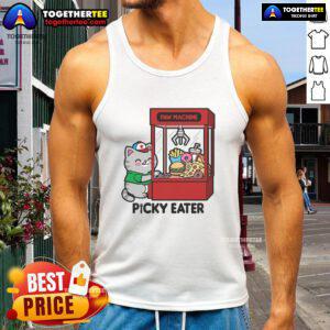 Alt Text: Cute cat paw design on a tank top for picky eaters, perfect for animal lovers and casual wear.