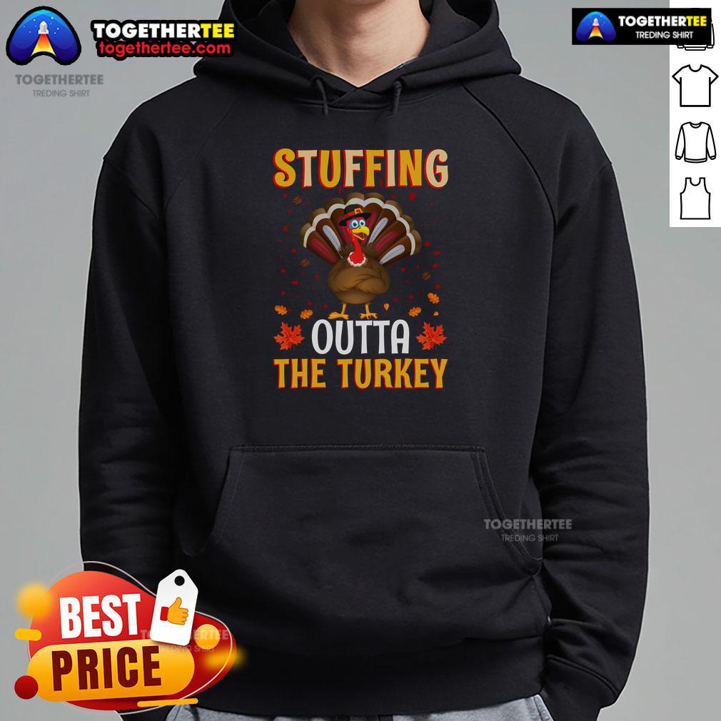 Funny Thanksgiving hoodie featuring a turkey stuffed with humor, perfect for celebrating the holiday in style.