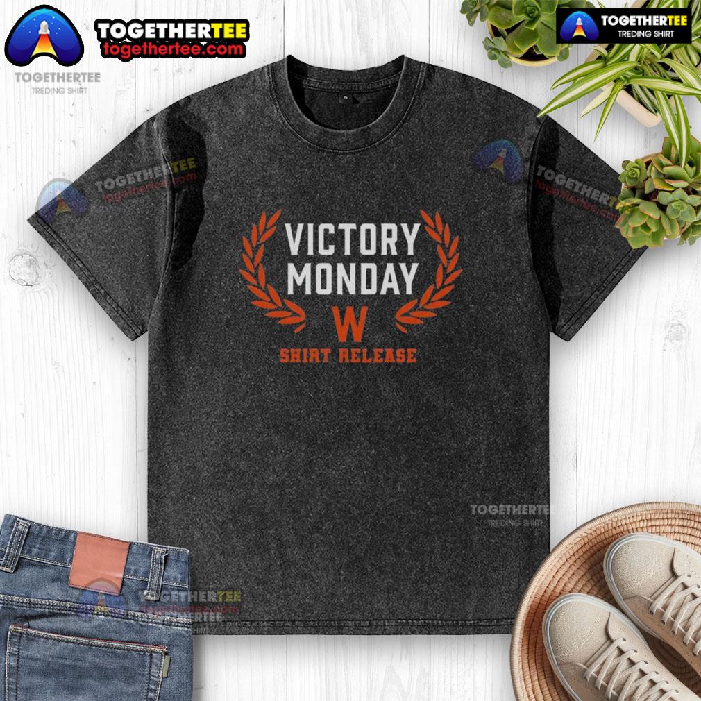Alt Text: Happy Victory Monday CHGO Bears washed t-shirt release featuring a stylish design celebrating the team.