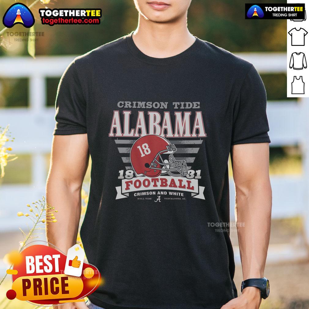 Hot Alabama Crimson Tide Stripe Splash T-Shirt featuring vibrant stripes and team logo, perfect for game day attire.