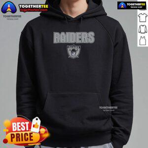 Alt Text: Stylish Hot Black Oakland Raiders Throwback Hoodie featuring vintage logo and comfortable fit, perfect for fans.