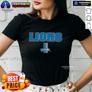 Hot Detroit Lions Throwback Ladies Tee featuring vintage team logo and stylish design for female fans.