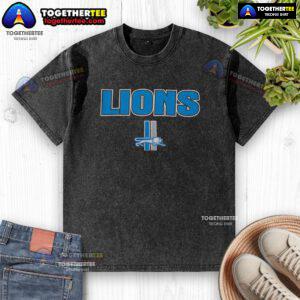 Vintage Hot Detroit Lions Throwback Washed T-Shirt featuring bold team graphics for fans and collectors.