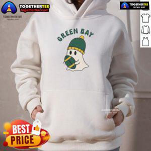 Hot Green Bay Packers ghost football Halloween hoodie featuring spooky design perfect for festive game day attire.