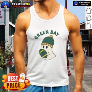 Hot Green Bay Packers ghost football Halloween tank top featuring spooky design for festive fans.