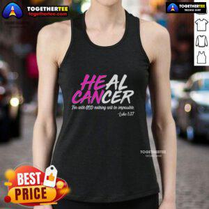 Hot Heal Cancer With God Tank Top featuring a bold inspirational design, perfect for spreading positivity and faith.