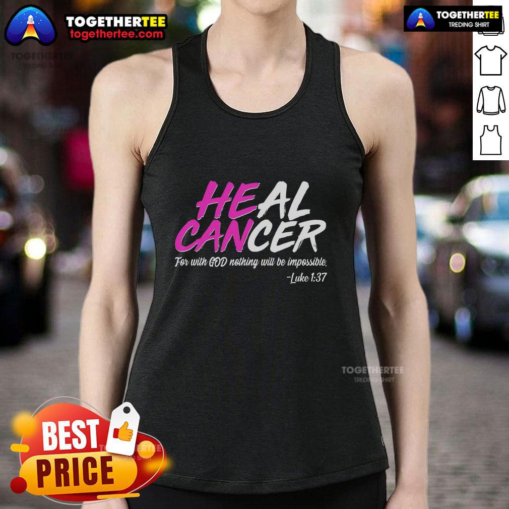 Hot Heal Cancer With God Tank Top featuring a bold inspirational design, perfect for spreading positivity and faith.