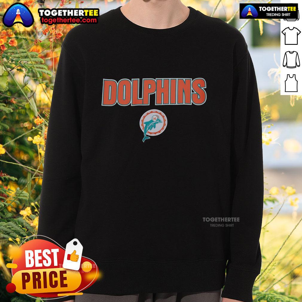 Retro Hot Miami Dolphins Throwback Sweatshirt featuring team colors and logo, perfect for fans and collectors.