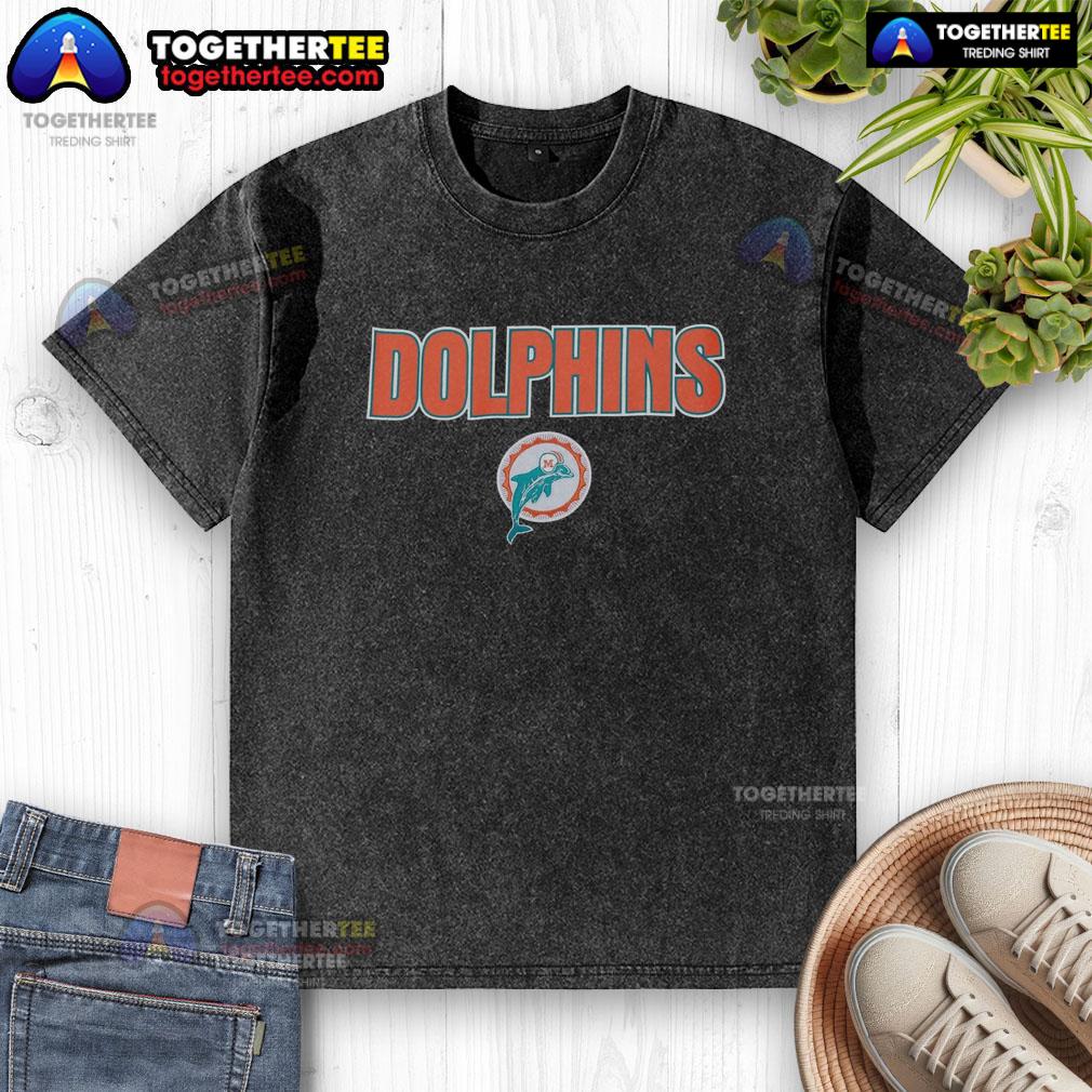 Hot Miami Dolphins Throwback Washed T-Shirt featuring vintage logo and soft fabric for a retro sports look.