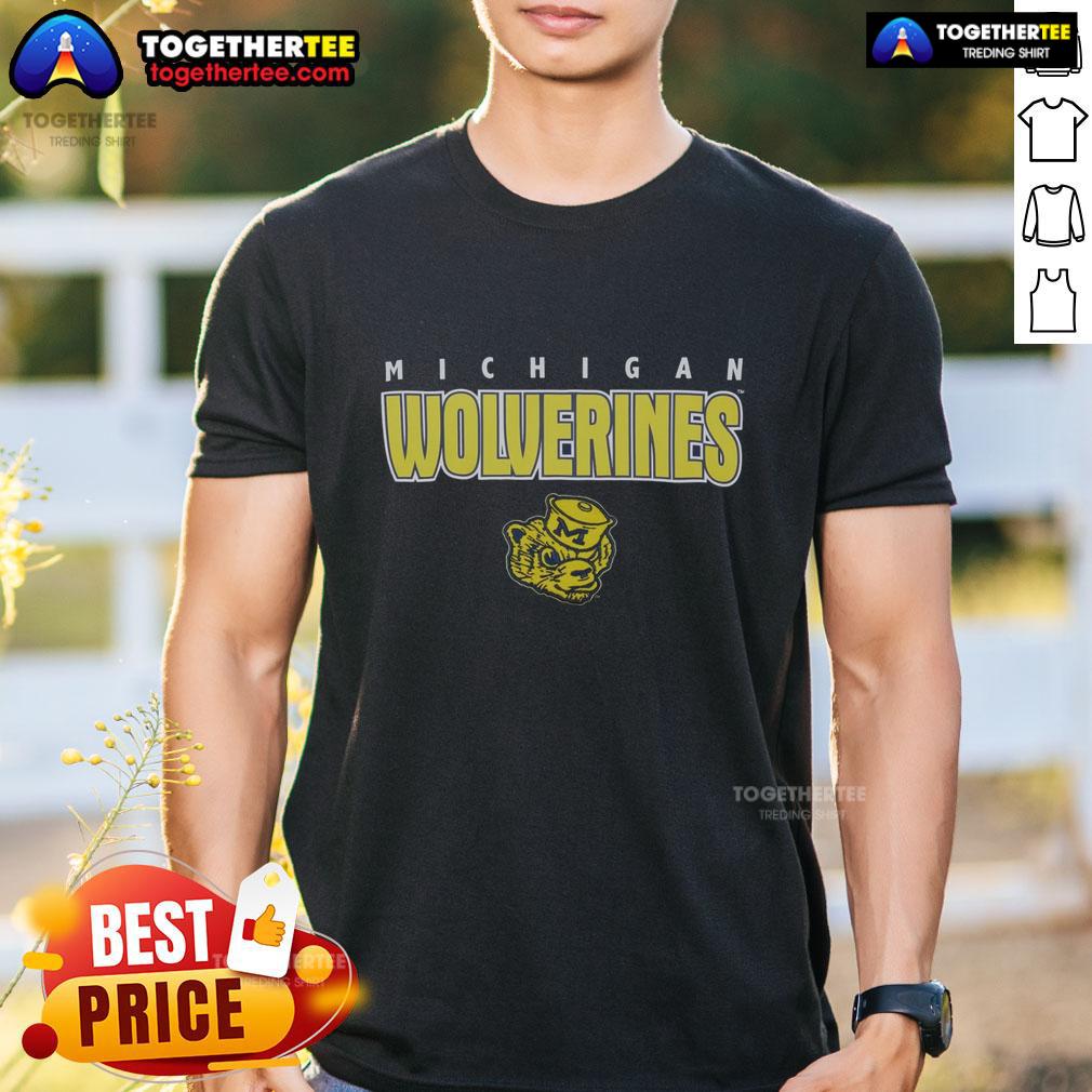 Hot Michigan Wolverines throwback T-shirt featuring vintage logo design, perfect for fans and collectors.