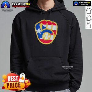 Alt Text: Hot Puerto Rican Milwaukee Brewers logo hoodie featuring vibrant colors and stylish design for fans.