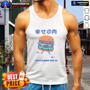 Hot Tokyo Burger Run 86 tank top featuring a vibrant design perfect for food lovers and fitness enthusiasts.