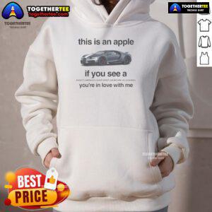 Apple hoodie featuring Bugatti Chiron W16 Super Sport design, showcasing luxury automotive style and fashion.