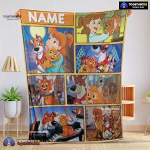 Official Disney Oliver & Company Jenny Foxworth Oliver Dodger With Friends Blanket Fleece Customized Blanket