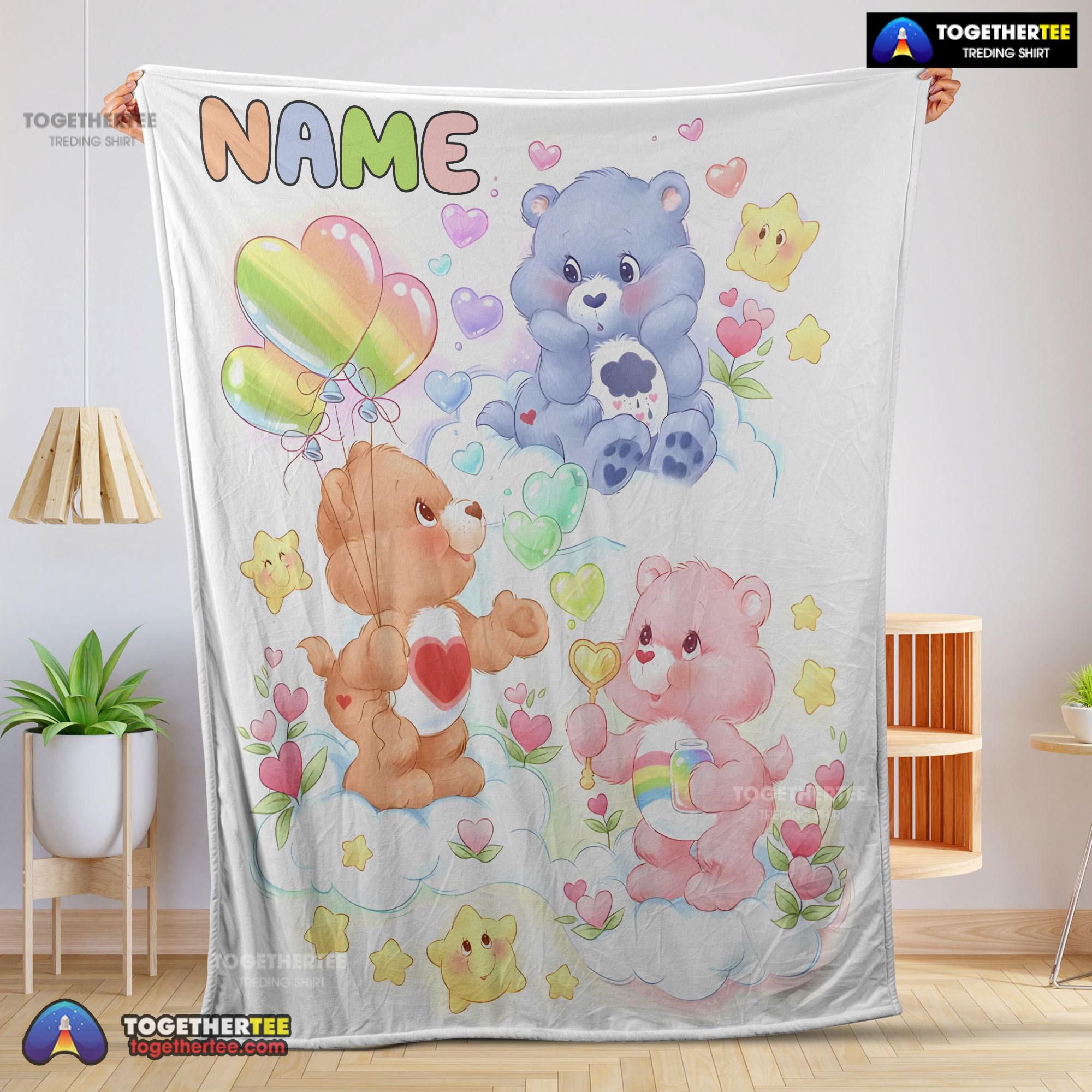 Official Cute Care Bears Friends Blanket Fleece Customized Blanket