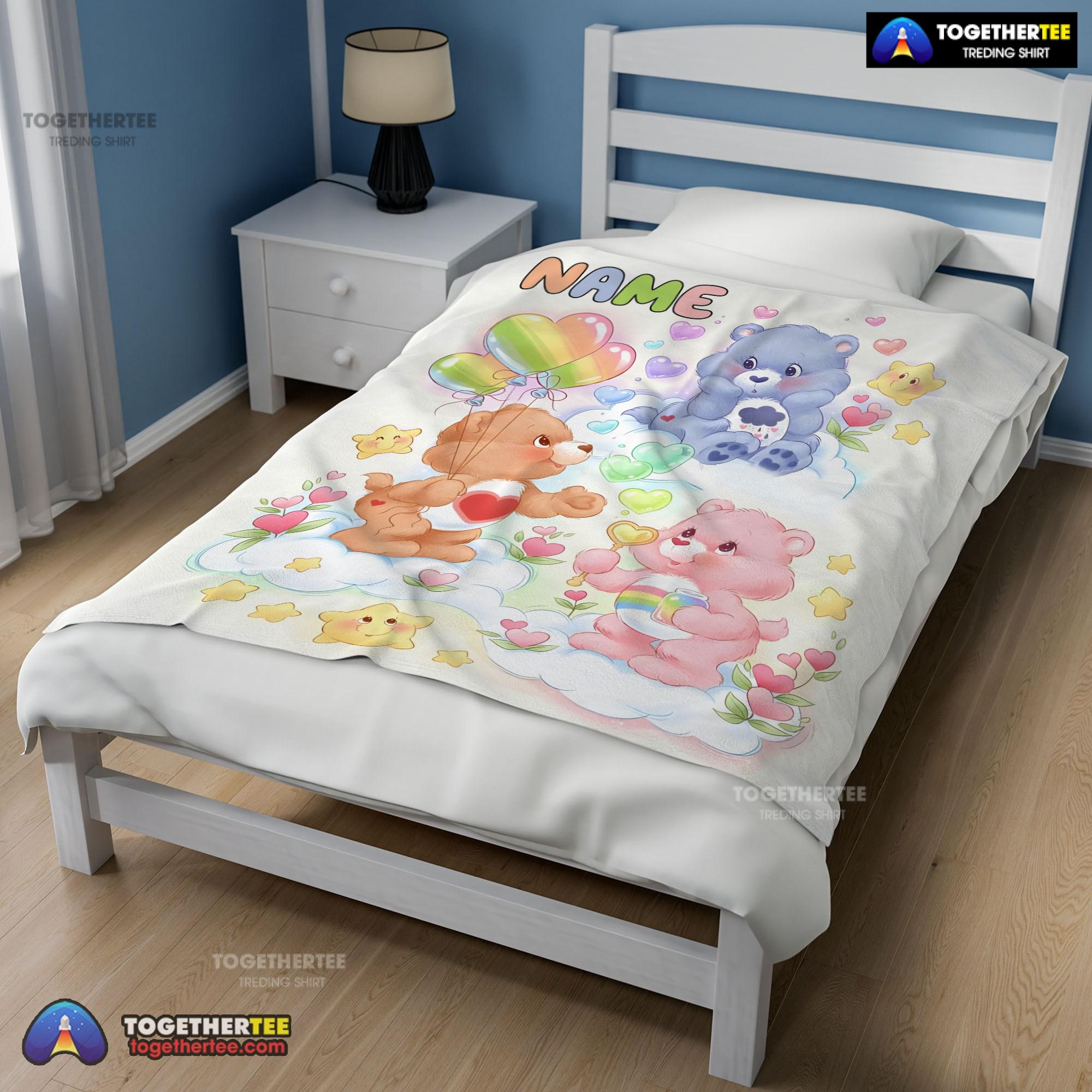 Official Cute Care Bears Friends Blanket Fleece Customized Blanket