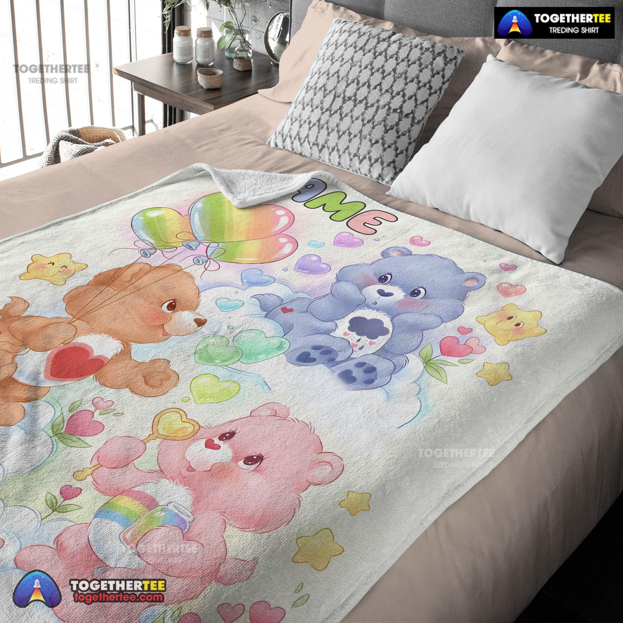Official Cute Care Bears Friends Blanket Fleece Customized Blanket