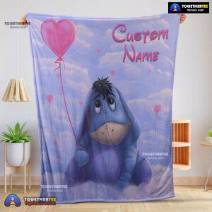 Official Disney Cartoon Winnie The Pooh Eeyore Cute Blanket Fleece Customized Blanket