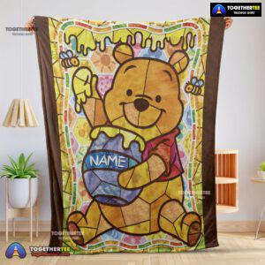 Official Disney Cartoon Winnie The Pooh With Jars Of Honey Blanket Customize Blanket