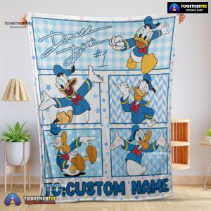 Official Disney Donald Duck With Signature And Friends Donald Duck Moods Blanket Customize Blanket