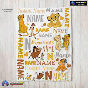 Official Disney Simba Timon Pumbaa The Lion King Blanket Fleece Customized Blanket