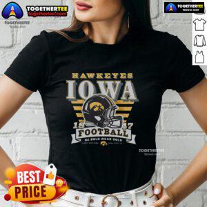 Official Iowa Hawkeyes Stripe Splash Ladies Tee featuring team colors and stylish design for fans and women.