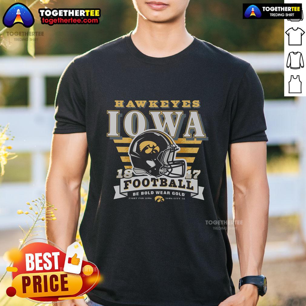 Alt Text: Official Iowa Hawkeyes Stripe Splash T-Shirt featuring bold colors and team logo for fans and supporters.