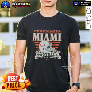 Official Miami Hurricanes Stripe Splash T-Shirt featuring vibrant colors and team logo, perfect for fans.