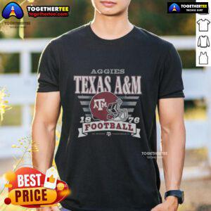 Alt Text: Official Texas A&M Aggies Stripe Splash T-Shirt featuring vibrant stripes and the iconic Aggies logo for fans and alumni.