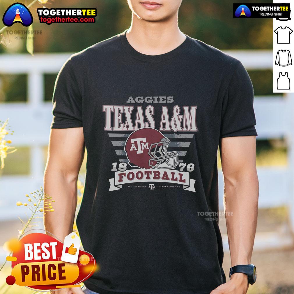 Alt Text: Official Texas A&M Aggies Stripe Splash T-Shirt featuring vibrant stripes and the iconic Aggies logo for fans and alumni.