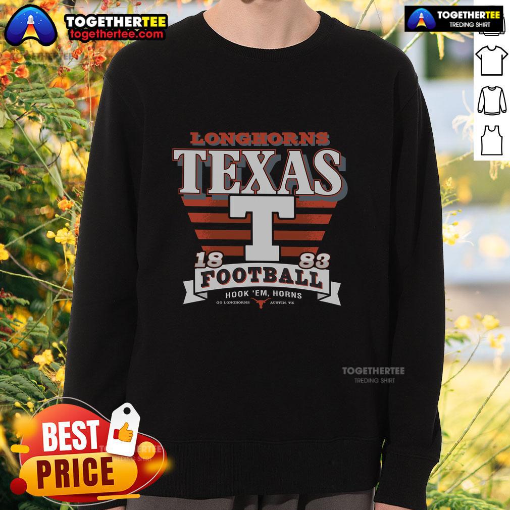Official Texas Longhorns Stripe Splash Sweatshirt featuring bold colors and logo, perfect for fans and cozy wear.