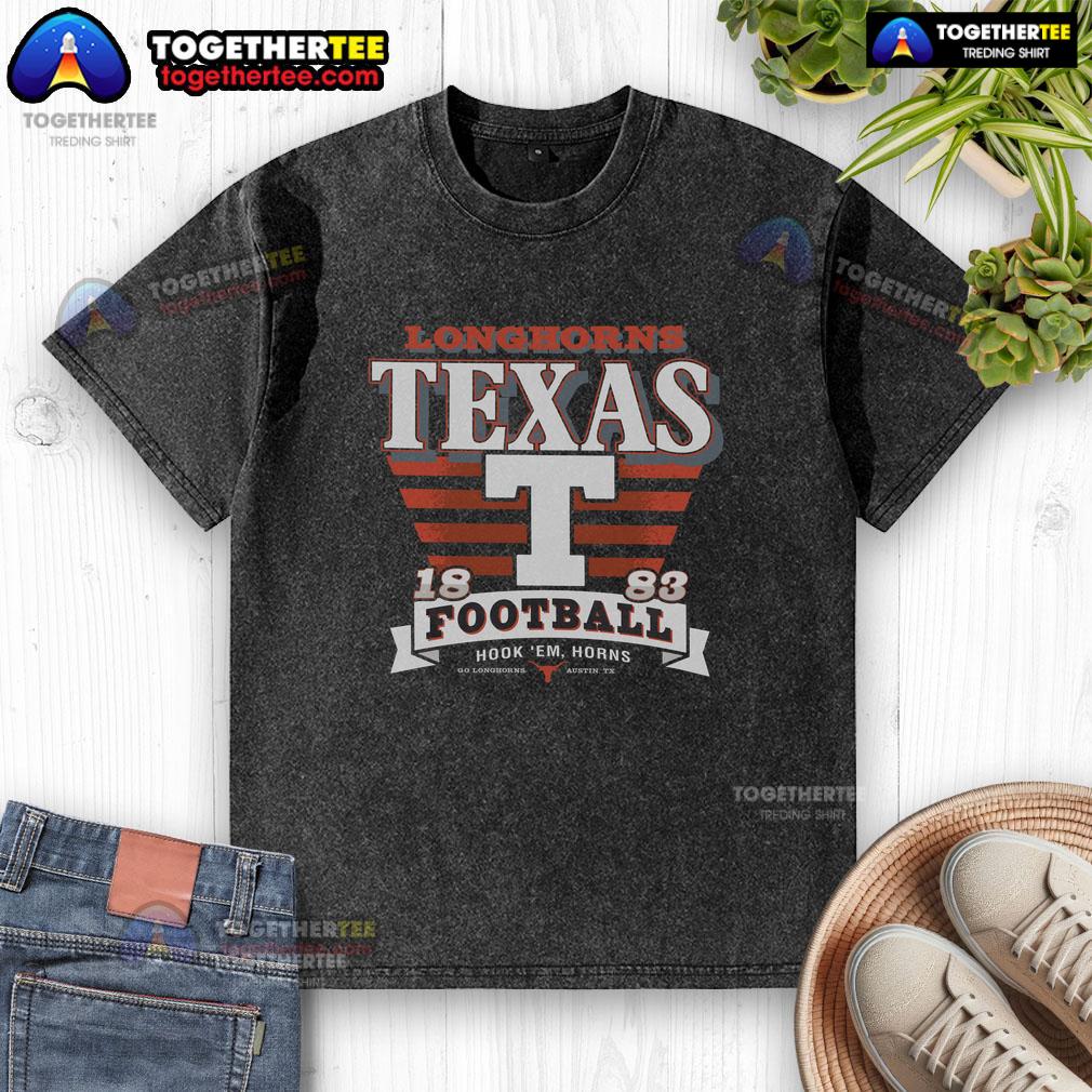 Official Texas Longhorns Stripe Splash Washed T-Shirt featuring vibrant stripes and team logo for fans.