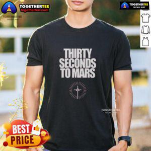 Alt Text: Official Thirty Seconds To Mars Summer Tour 2025 T-Shirt featuring vibrant graphics and tour dates for fans.