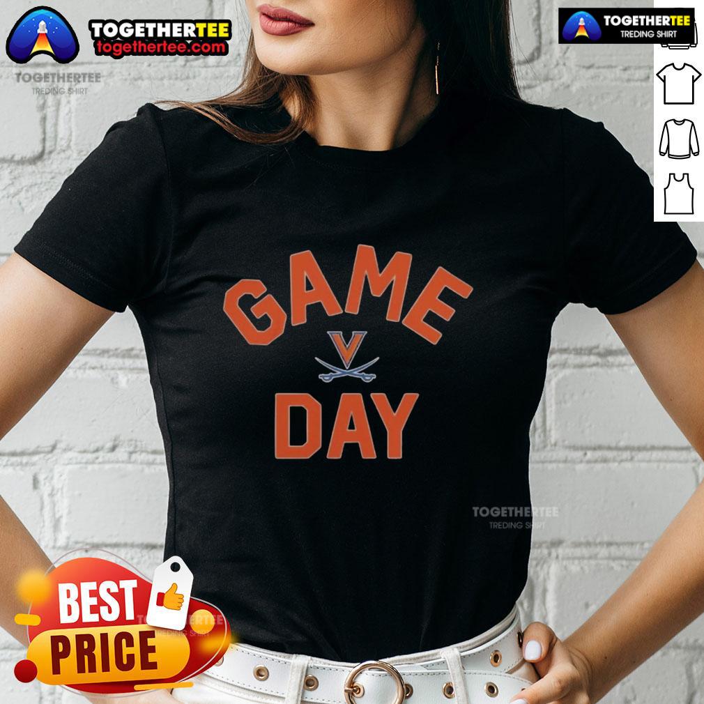 Official Virginia Cavaliers Game Day logo on a ladies tee, perfect for showing team spirit at games.